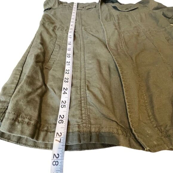 Gianni Bini Women's Utility Jacket Khaki Green Olive Drawstring Zip Front Medium - Picture 12 of 14